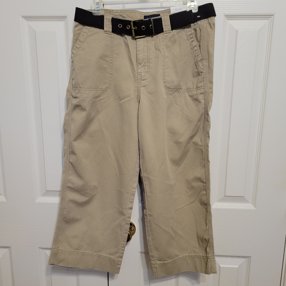 NEW Sonoma Tan Khaki Twill Capris Size 10 / Tan Cotton Capri Pants